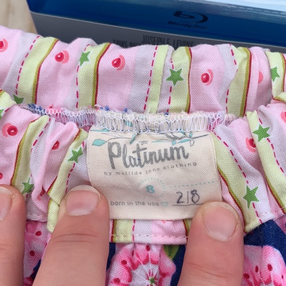 Matilda Jane platinum floral skirt with flower size 8 (#2 of 8) - Picture 4 of 6